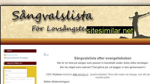 sangvalslista.se alternative sites