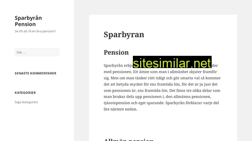 sparbyran-pension.se alternative sites