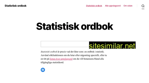 Statistiskordbok similar sites