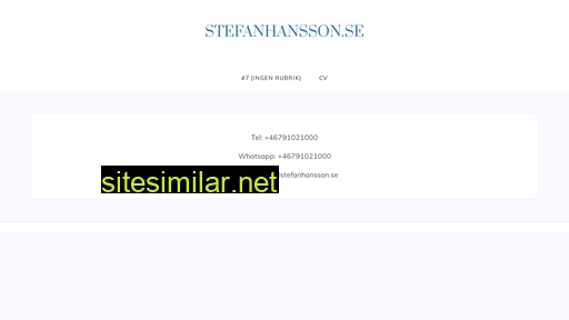 stefanhansson.se alternative sites