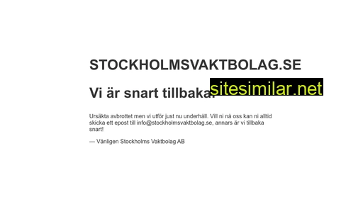 Stockholmsvaktbolag similar sites