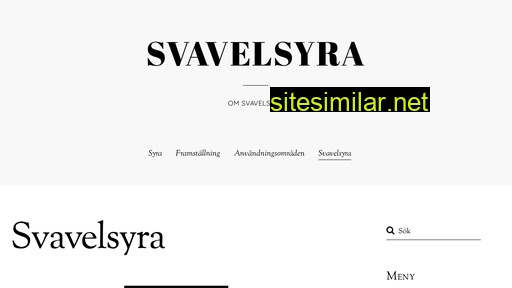 Svavelsyra similar sites