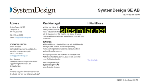 systemdesign.se alternative sites