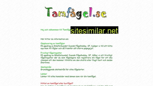 tamfagel.se alternative sites