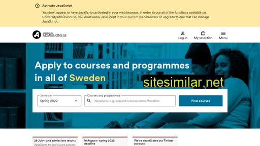 universityadmissions.se alternative sites