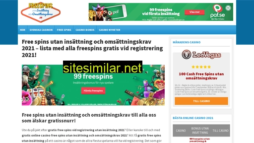 freespinsutaninsättningochomsättningskrav.se alternative sites
