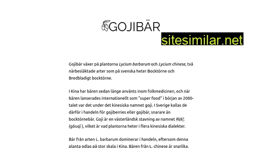 gojibär.se alternative sites