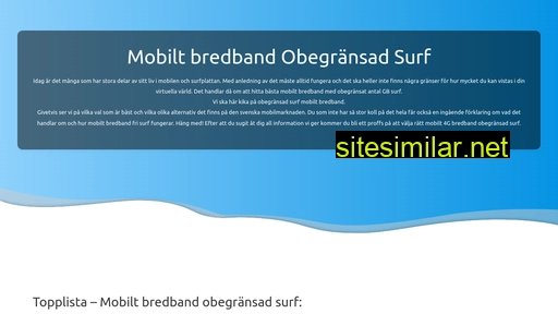 mobiltbredbandobegränsadsurf.se alternative sites