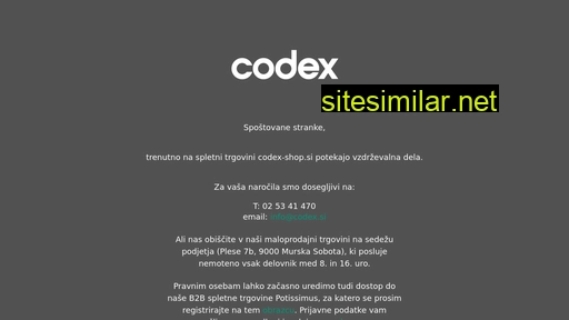 codex-shop.si alternative sites