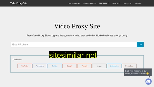Videoproxy similar sites