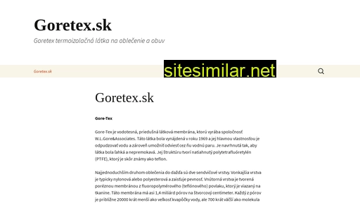 goretex.sk alternative sites