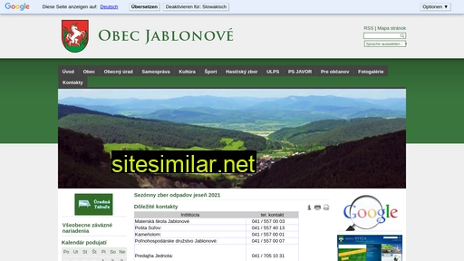 Jablonove similar sites