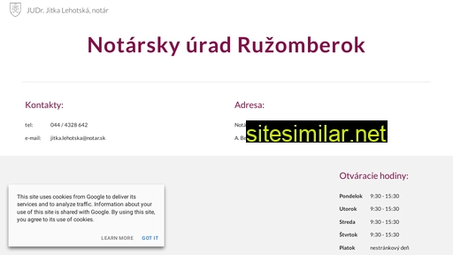 notarlehotska.sk alternative sites