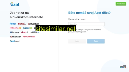 registracia.azet.sk alternative sites