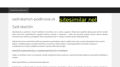 sadrokarton-podkrovie.sk alternative sites