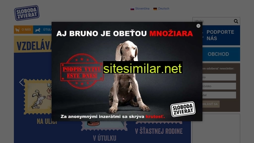 slobodazvierat.sk alternative sites