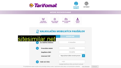 tarifomat.sk alternative sites