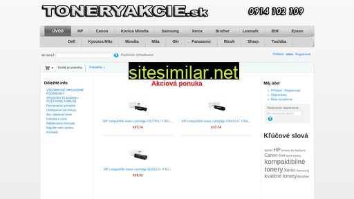 toneryakcie.sk alternative sites