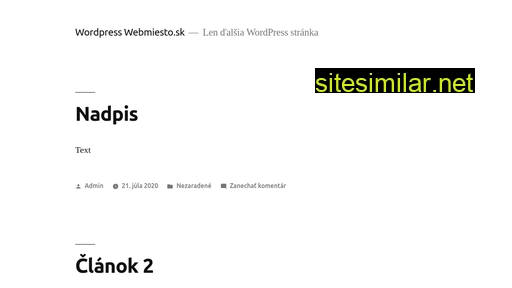Webmiesto similar sites