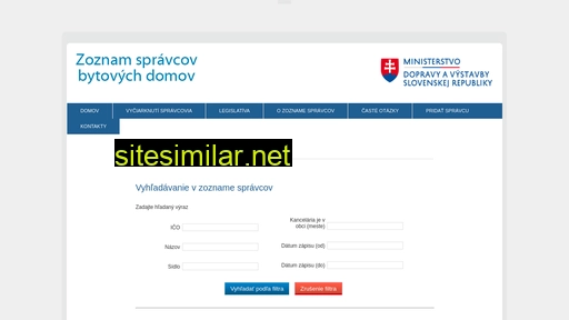 zoznamspravcov.sk alternative sites