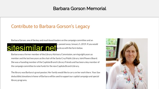 Barbaragorsonmemorial similar sites