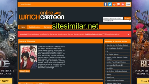 Thewatchcartoononline similar sites