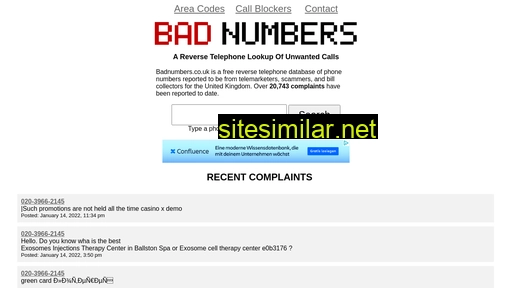badnumbers.co.uk alternative sites