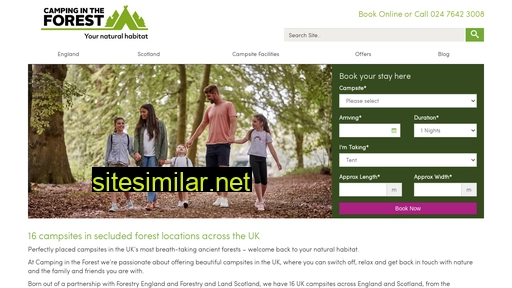 campingintheforest.co.uk alternative sites