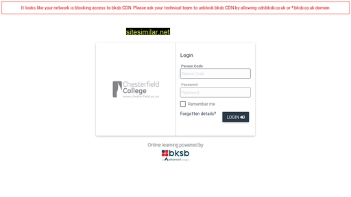 chesterfieldcollege.bksblive2.co.uk alternative sites