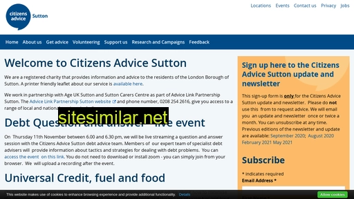 citizensadvicesutton.org.uk alternative sites