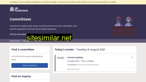 committees.parliament.uk alternative sites