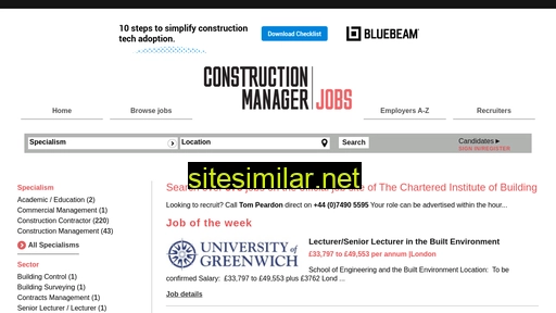constructionmanagerjobs.co.uk alternative sites
