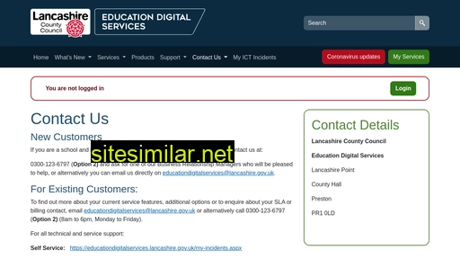 educationdigitalservices.lancashire.gov.uk alternative sites
