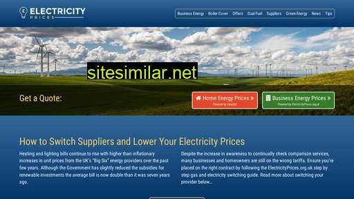 electricityprices.org.uk alternative sites