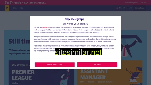 fantasyfootball.telegraph.co.uk alternative sites