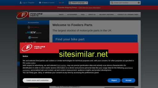 fowlersparts.co.uk alternative sites