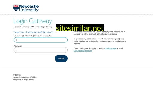 gateway.ncl.ac.uk alternative sites