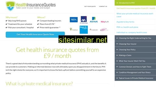 healthinsurancequotes.co.uk alternative sites