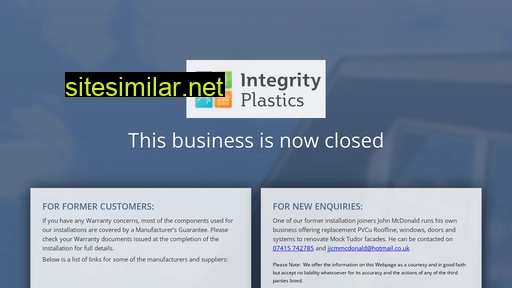 Integrityplastics similar sites