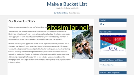makeabucketlist.co.uk alternative sites