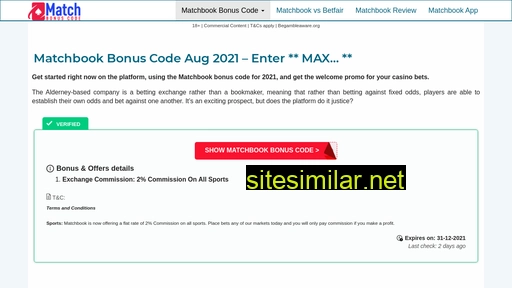 Match-bonuscode similar sites