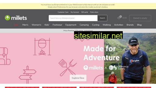 millets.co.uk alternative sites