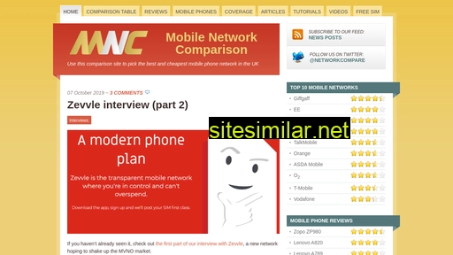 mobilenetworkcomparison.org.uk alternative sites