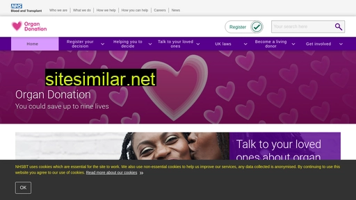 organdonation.nhs.uk alternative sites