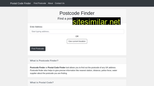 postalcodefinder.co.uk alternative sites