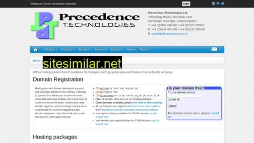 precedence.co.uk alternative sites