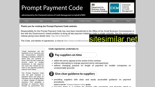 promptpaymentcode.org.uk alternative sites