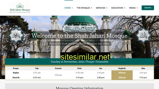 shahjahanmosque.org.uk alternative sites