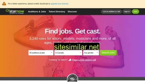 starnow.co.uk alternative sites