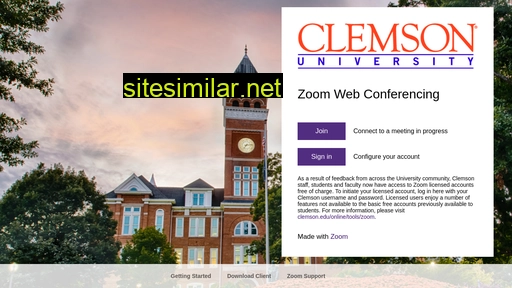 clemson.zoom.us alternative sites